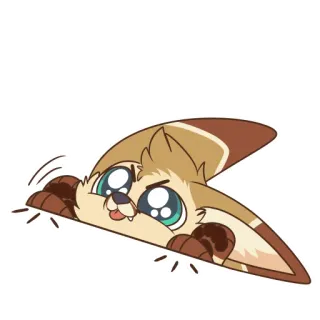 👇 6256ef09 耳廓狐, 可爱, 卡通, 动物, 顽皮, 贴纸 telegram sticker