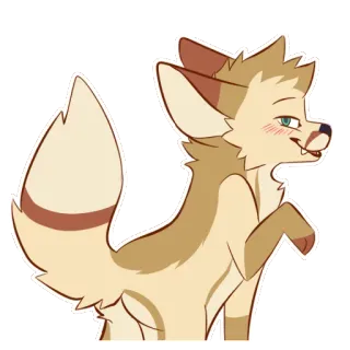 😏 6bef46f6 兽人, 狐狸, 动物, 卡通, 贴纸, 可爱, 拟人 telegram sticker