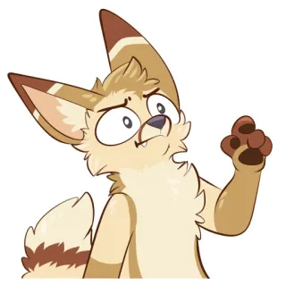 🙃 7579bf93 耳廓狐, 卡通, 动物, 拟人, 狐狸, 可爱, 贴纸 telegram sticker