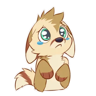 😢 85e355ea 狗, 可爱, 悲伤, 眼泪, 哭, 卡通, 动物 telegram sticker