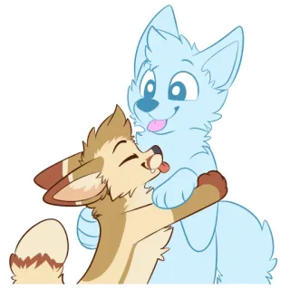 🤗 967d9da8 狗, 舔, 拥抱, 可爱, 毛茸茸, 动物 telegram sticker