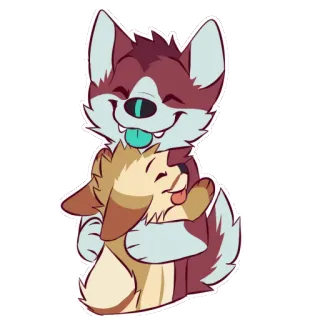 🤗 a1a0fa10 狗, 小狗, 可爱, 拥抱, 卡通, 贴纸 telegram sticker