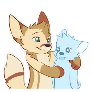 🤗 a2b01e67 兽人, 动物, 卡通, 狐狸, 可爱, 友谊, 情感 telegram sticker
