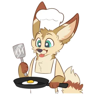 🍳 af433429 兽迷, 厨师, 烹饪, 蛋, 卡通, 动物, 可爱 telegram sticker