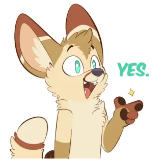 👍 bce11c55 YES. 兽迷, 卡通, 好的, 同意, 可爱, 动物 telegram sticker