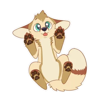 🦊 c90d53e6 耳廓狐, 卡通, 动物, 可爱, 贴纸, 毛茸茸, 沙漠狐 telegram sticker