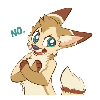 ✖️ d114456d NO. 狐狸, 动物, 否, 卡通, 角色, 可爱 telegram sticker