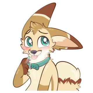 🥵 dae7b393 兽人, 兽迷, 狐狸, 狗, 可爱, 项圈, 动物 telegram sticker