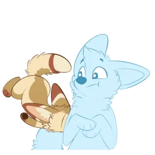 🔛 e84e3a92 兽人, 卡通, 动物, 友谊, 可爱 telegram sticker