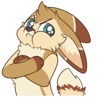 😡 eb607539 兽迷, 卡通, 生气, 烦躁, 交叉手臂, 嘟嘴 telegram sticker