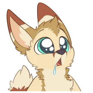 🥹 f395bdde 兽人, 拟人, 狐狸, 卡通, 可爱, 动物, 角色, 贴纸 telegram sticker