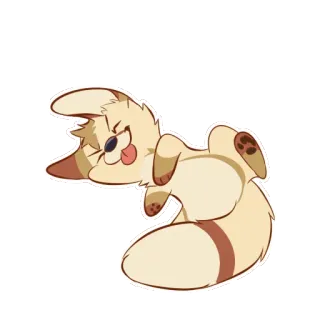 😝 f3adc6c7 卡通, 兽人, 快乐, 吐舌头, 爱玩, 可爱, 动物, 快乐的, 迷人 telegram sticker