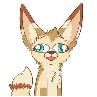 🆓 f3f82c1e 耳廓狐, 卡通, 动物, 可爱, 毛茸茸, 绘画, 狐狸 telegram sticker