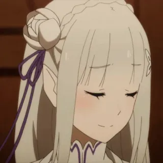 🤍 2fbf44e8 Emilia Re:Zero anime, Emilia, Re:Zero, cute, elf, waifu, white hair telegram sticker