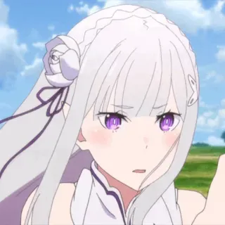 Emilia Re:Zero - @Otakuzdream whatsapp stickers