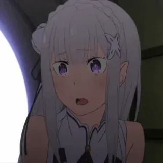 🤍 3e69e6f0 Emilia Re:Zero anime, girl, elf, cute, Emilia, Re:Zero telegram sticker