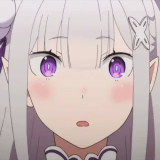 🤍 76f3c1ba Emilia Re:Zero anime, cute, purple eyes, girl, Emilia, Re:Zero telegram sticker