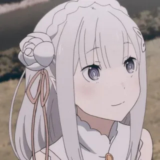 🦕 0ae80004 Emilia Re:Zero anime, cartoon, cute, female, girl, Emilia, Re:Zero telegram sticker