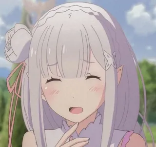 🦕 101e94d9 Emilia Re:Zero − Starting Life in Another World anime, cute, girl, white hair, Emilia, Re:Zero telegram sticker