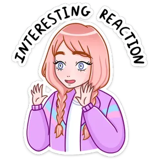 😮 6df0b435 INTERESTING REACTION リアクション, 面白い, 女性, 漫画, ステッカー telegram sticker