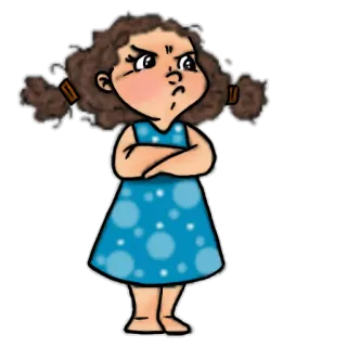 😡 d1936804 enojada, niña, dibujos animados, frustrada, molesta, haciendo pucheros, disgustada telegram sticker