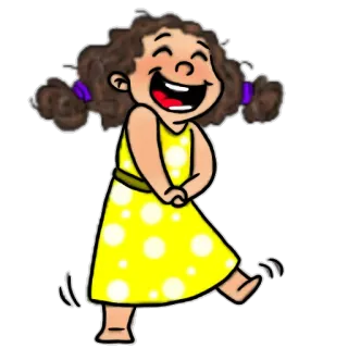 😂 dcad357b dibujos animados, chica, feliz, bailando, alegre telegram sticker