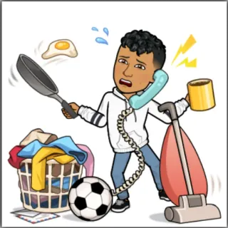 😮‍💨 85a5e43e 忙碌, 压力大, 不堪重负, 卡通, 头像, 多任务处理 telegram sticker