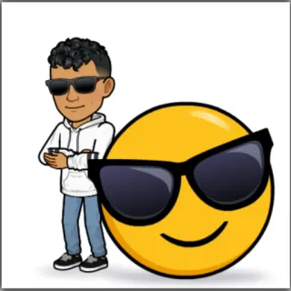 😎 afa8376b 表情符号, 头像, 太阳镜, 酷, Bitmoji telegram sticker