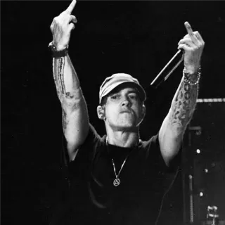 😛 05942e42 Eminem rapper, música, ofensivo, dedo do meio telegram sticker