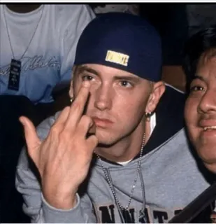 😏 a8b2c0be Eminem Eminem, Rapper, Dedo do meio, Ofensivo telegram sticker