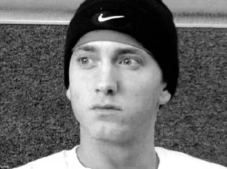 ◾️ 6d1492da Eminem rapper, nhạc sĩ, ca sĩ, chân dung, trắng đen telegram sticker