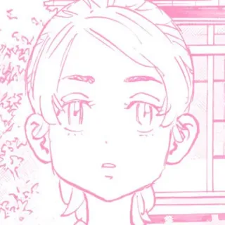 ☁️ 3aa53c28 merah muda, anime, karakter, seni, potret telegram sticker