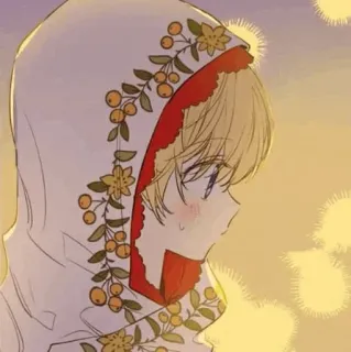 💗 03352ca5 Anime, Mangá, Fofo, Moletom com capuz, Cabelo Loiro, Kawaii, Ilustração telegram sticker