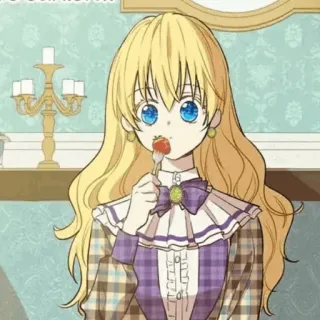 🎟 18367b29 Desenho animado, Menina, Loira, Morango, Fofo, Personagem telegram sticker