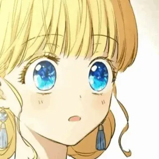 ✨ 21e24275 Anime, Desenho animado, Personagem, Garota, Cabelo loiro, Olhos azuis, Ilustração telegram sticker