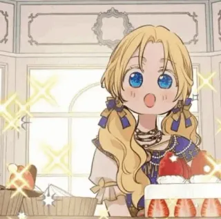 ✨ 4b87e11e Desenho animado, Menina, Sobremesa, Anime, Morango, Fofo telegram sticker