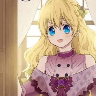 🎟 81f1dee7 Anime, Garota, Fofa, Loira, Olhos Azuis, Desenho animado telegram sticker