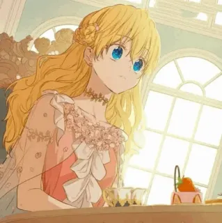 ✨ 86f61511 menina, anime, fofo, personagem, loira, princesa, ilustração telegram sticker