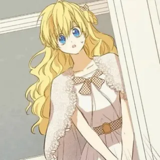 🎀 a4f0f768 Anime, Mangá, Cabelo loiro, Garota, Vestido telegram sticker