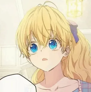 🎟 c588ba03 Anime, Mangá, Desenho animado, Garota, Cabelo loiro, Olhos azuis telegram sticker