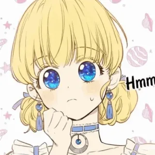 🎀 f078e430 Hmm Anime, Desenho animado, Fofo, Menina, Pensando, Hmmm telegram sticker