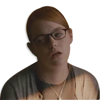 😒 010f700d wanita, kacamata, wajah, ekspresi, kecewa, jengkel whatsapp sticker