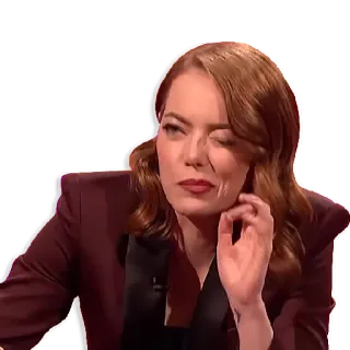 👌 20391c7c Emma Stone selebriti, aktris, wanita, berpikir, ragu whatsapp sticker
