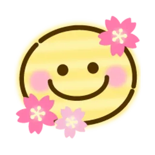 🌸 4920d6db Emoji, Smile, Fiore, Fiore di ciliegio, Carino, Kawaii whatsapp sticker