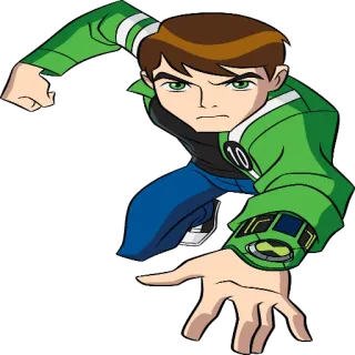 😎 46dc29af Ben Tennyson Ben 10 Cartoon, animiert, Figur, Held, Science Fiction, Alien telegram sticker
