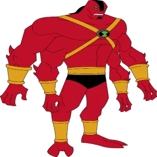 🥰 c01f6f26 Four Arms Ben 10 Four Arms, Ben 10, Cartoon, Superheld, Alien, Rot telegram sticker