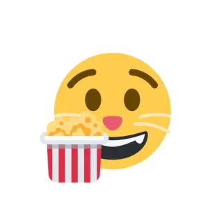 🍿 03a53fc9 고양이, 이모티콘, 팝콘, 귀여운, 행복한, 영화 telegram sticker
