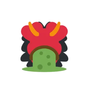 👹 55c07bbd 괴물, 아픈, 구토, 초록색, 빨간색, 만화 telegram sticker