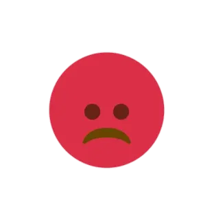 😡 5642a478 슬픔, 화난, 불행한, 이모티콘, 얼굴, 빨간색 telegram sticker