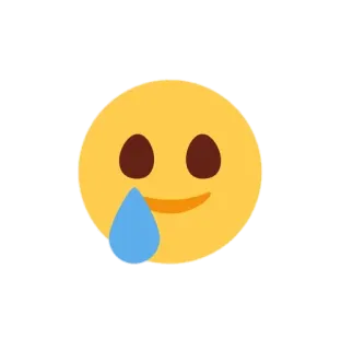 🥲 6ac40632 이모지, 울음, 슬픔, 노란색, 얼굴 telegram sticker